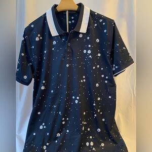 G/FORE Navy and White Men's Polo Shirt
